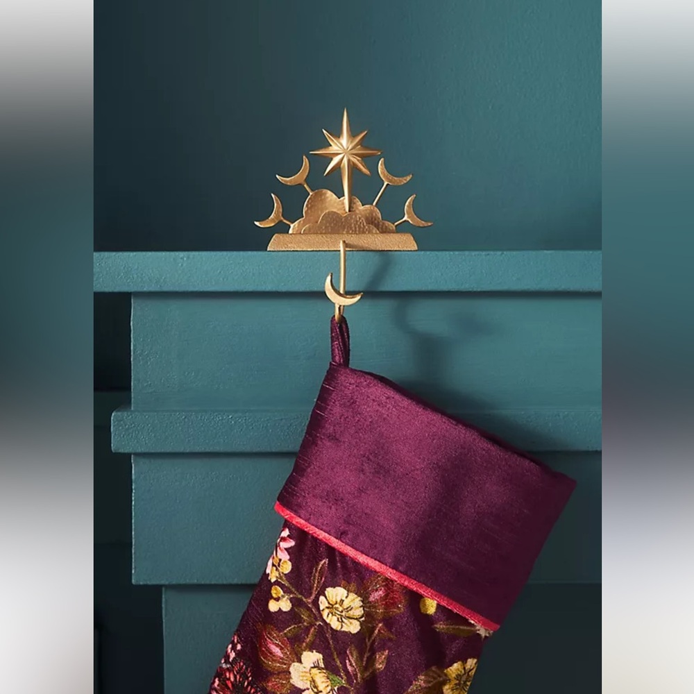 Anthropologie Celestial Brass Stocking Holder